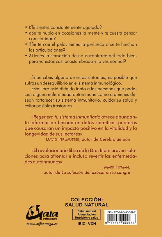 Regenera tu sistema inmutario | 9788484455677 | Susan Blum