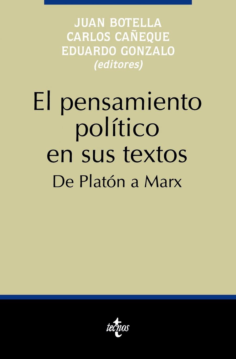 El pensamiento político en sus textos. De Platón a Marx | 9788430925223 | vvaa