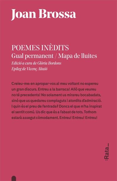 Poemes inèdits (Joan Brossa) | 9788416738243 | Joan Brossa