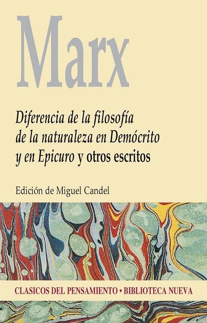 DIFERENCIA DE LA FILOSOFÍA DE LA NATURALEZA | 9788499402772 | CANDEL MIGUEL (Ed.) / MARX KARL