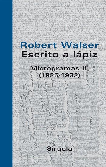 Escrito a lápiz | 9788498411126 | Robert Walser