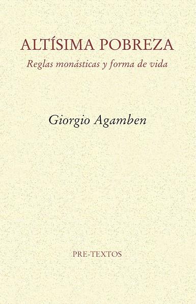 Altísima pobreza | 9788415894551 | Giorgio Agamben