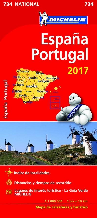 Mapa España Portugal 2017 | 9782067218932 | AA.VV