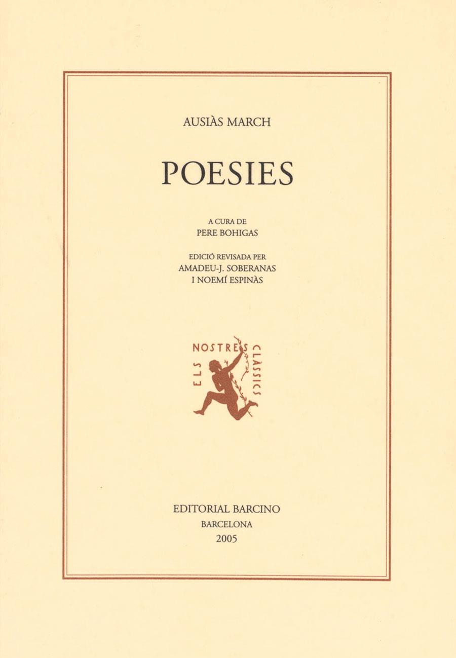 Poesies | 9788472267152 | March, Ausiàs/Bohigas, Pere