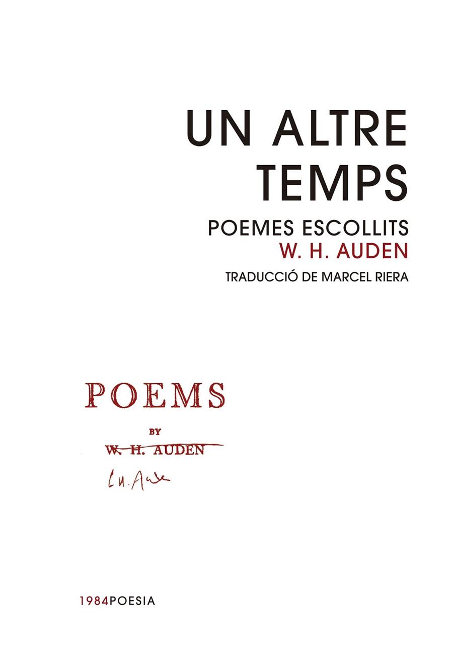 Un altre temps | 9788416987344 | W. H. Auden