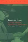 Crítica: esnayos, artículos y entrevistas | 9788496136267 | Fernando Pessoa