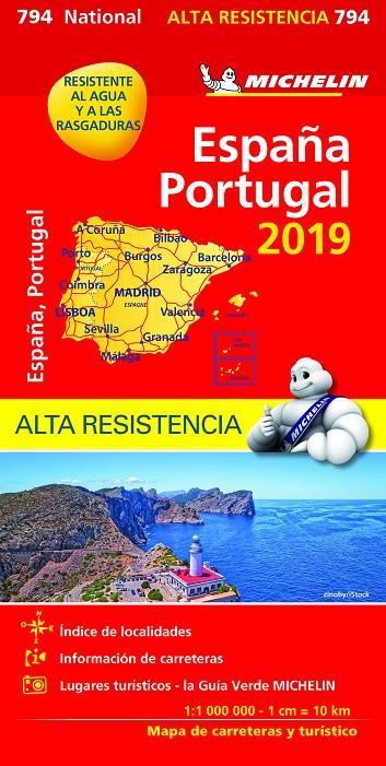 mapa España Portugal 2019 Alta resistència | 9782067236943 | VV. AA.